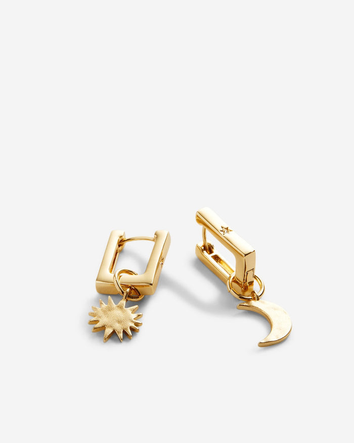 Bryan Anthonys Sun Moon & Stars Celestial Huggies Earrings in Gold
