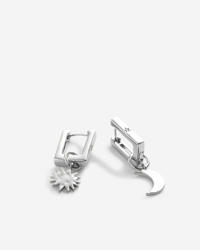 Bryan Anthonys Sun Moon & Stars Celestial Huggies Earrings in Silver