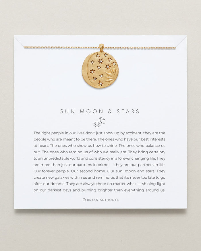 Sun Moon & Stars Necklace carded