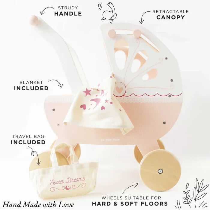 Sweet Dreams Doll Pram - The Well Appointed House