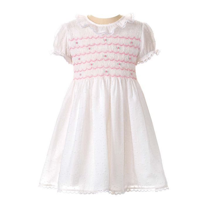 Swiss Dot Smocked Dress - The Well Appointed House