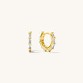 Sydney emerald cut white topaz hoop earrings in 14k gold vermeil