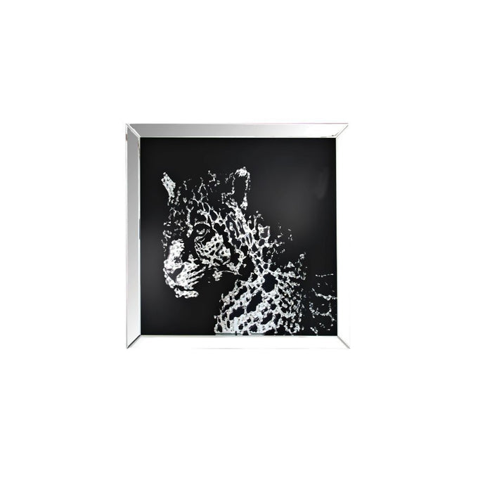 Talisha - Wall Art - Mirrored & Faux Crystal Leopard