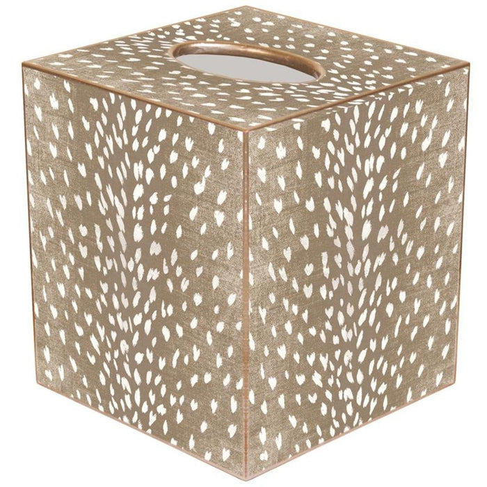 Tan Antelope Wastepaper Basket and Optional Tissue Box Cover - Wastebasket Sets - The Well Appointed House