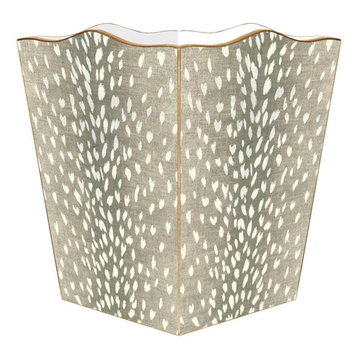 Taupe Antelope Wastepaper Basket and Optional Tissue Box Cover - Wastebasket - The Well Appointed House