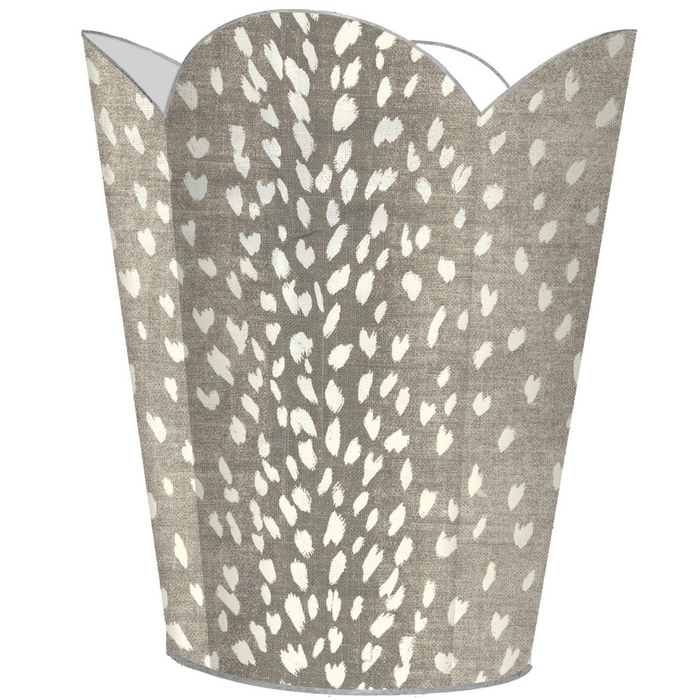 Taupe Antelope Wastepaper Basket and Optional Tissue Box Cover - Wastebasket - The Well Appointed House
