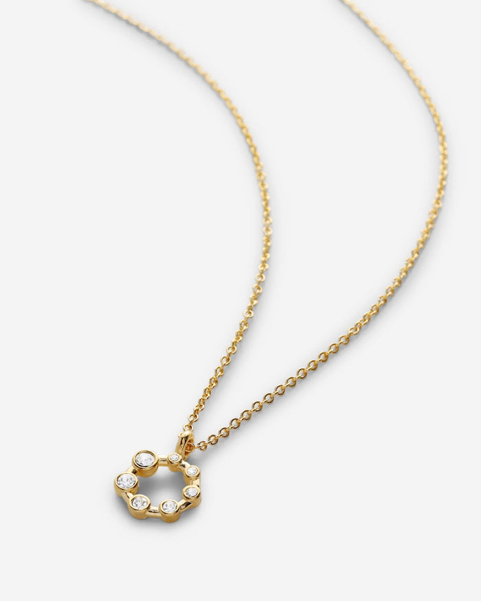 Bryan Anthonys Teacher Gold Necklace with Crystals macro