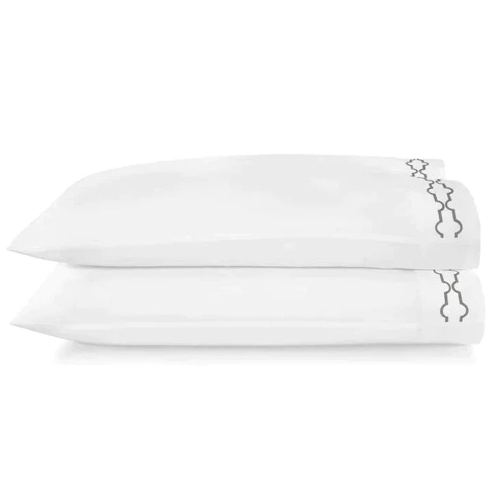 Tempo Embroidered Sateen Pillowcases - Pillowcases - The Well Appointed House
