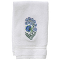 Terry Guest Towel With Blue Fleur Embroidery - The Well Appointed House