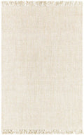 Textured Cream Hand Woven Jute Rug with Fringe, Available in a Variety of Sizes - Rugs - The Well Appointed House