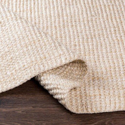 Textured Cream Hand Woven Jute Rug with Fringe, Available in a Variety of Sizes - Rugs - The Well Appointed House