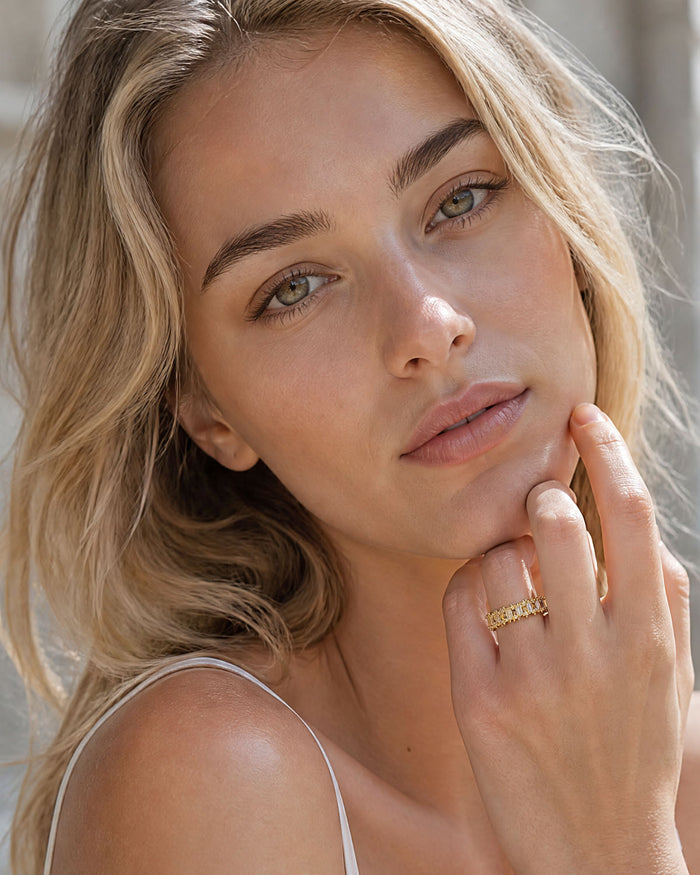 The Becoming Marquise Double Pavé Stacking Ring