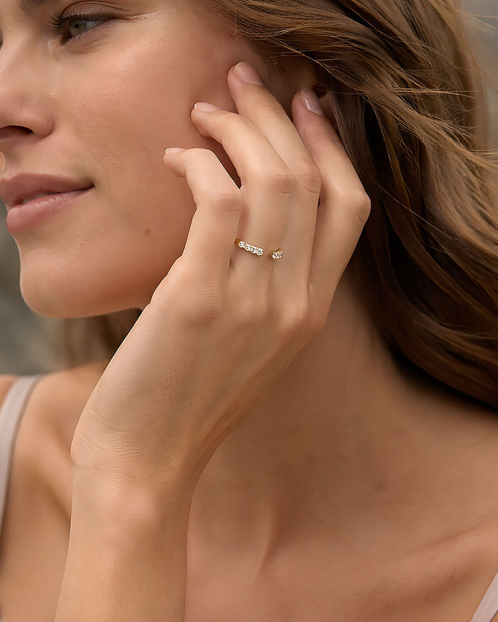 The Becoming Open Pavé Stacking Ring