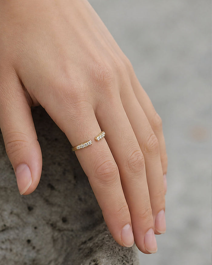 The Becoming Open Pavé Stacking Ring