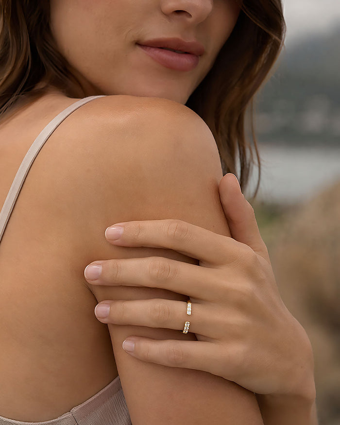 The Becoming Open Pavé Stacking Ring