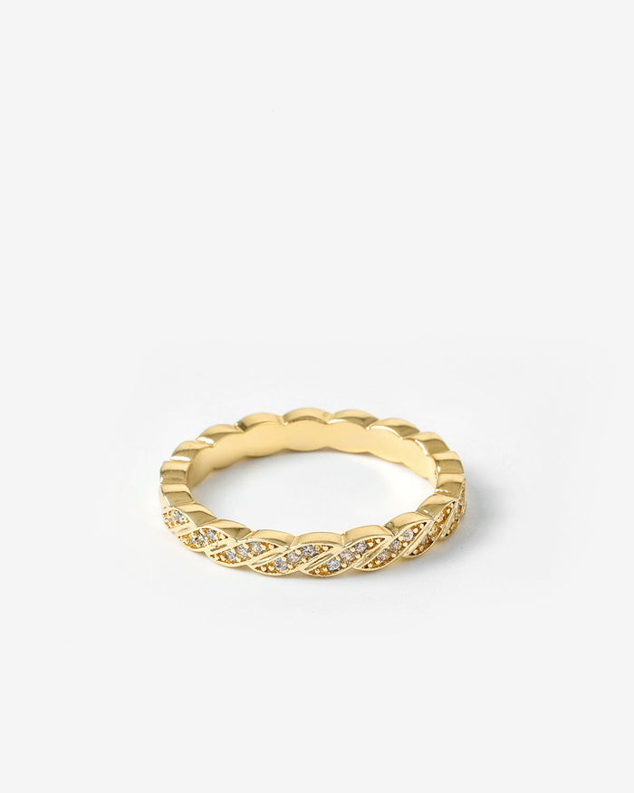 The Becoming Pavé Twist Stacking Ring