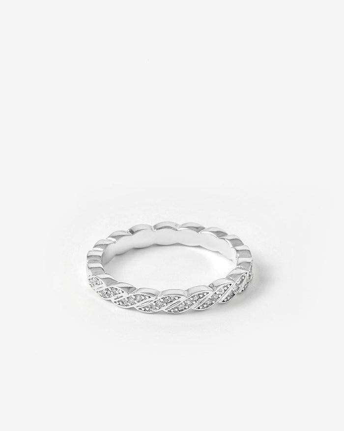 The Becoming Pavé Twist Stacking Ring