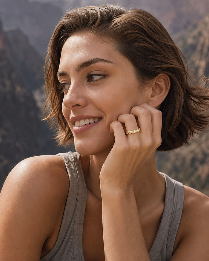 The Becoming Pavé Twist Stacking Ring