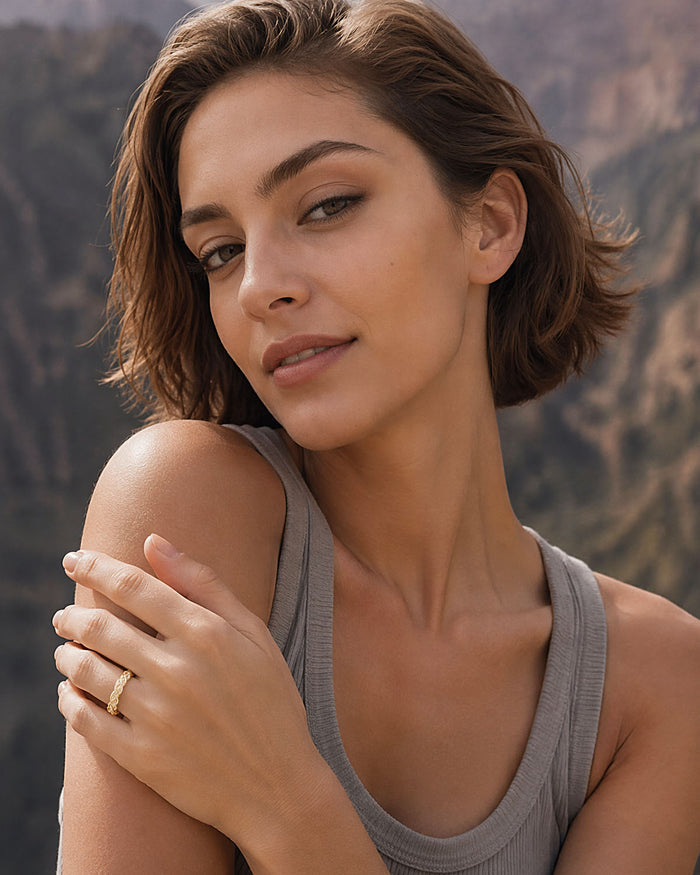 The Becoming Pavé Twist Stacking Ring