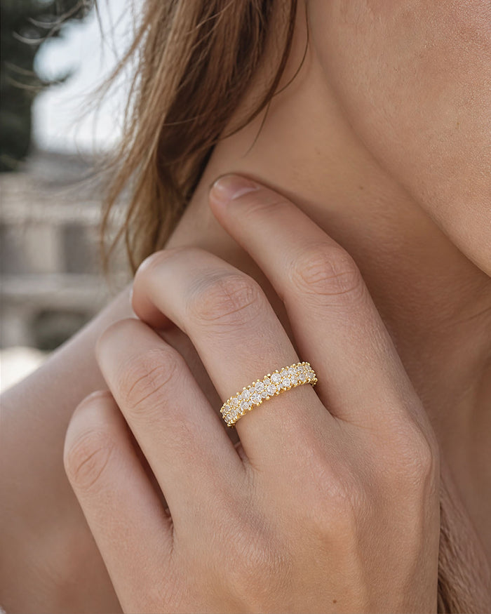 The Becoming Sunburst Stacking Ring