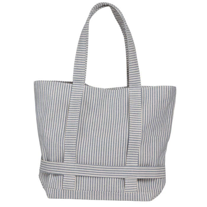 The Original Canvas Traveler Bag- Navy Stripe - The Well Appointed House