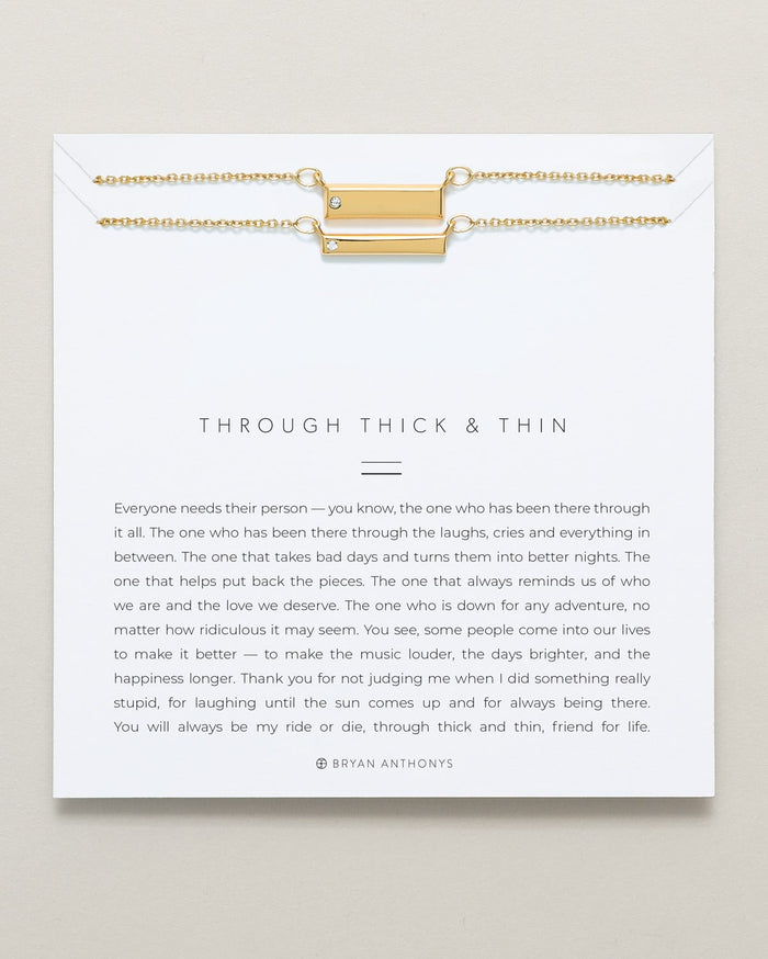 Bryan Anthonys Through Thick and Thin Gold Bracelet Set On Card