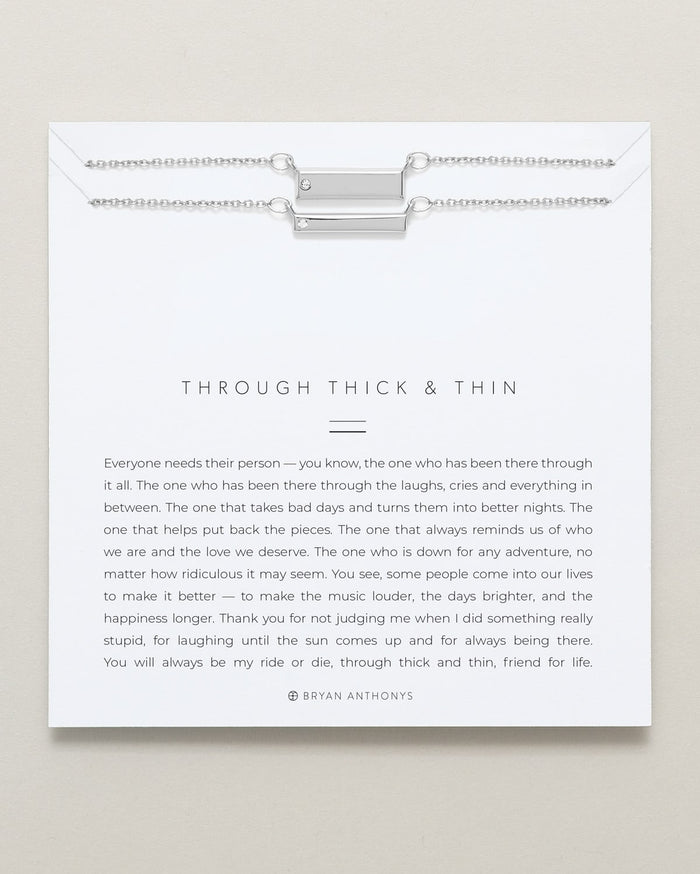 Bryan Anthonys Through Thick And Thin Silver Bracelet On Card