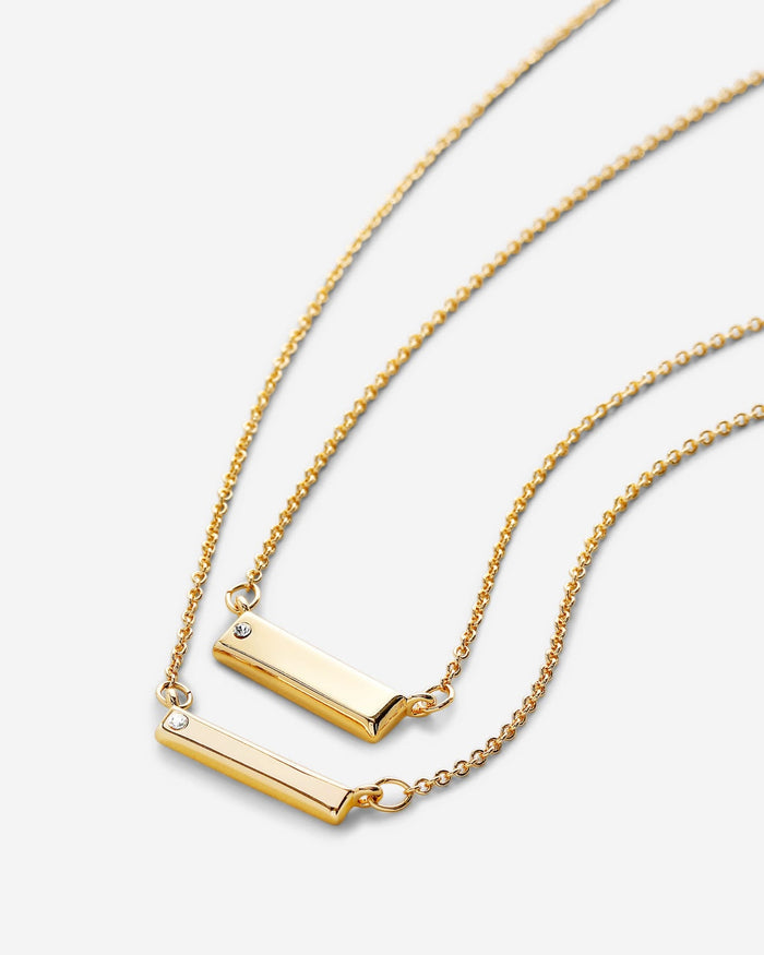 Bryan Anthonys Through Thick and Thin Gold Necklace Set with Crystals macro
