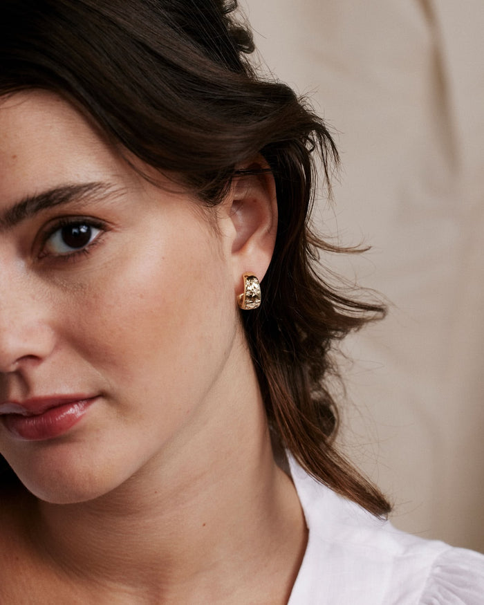 Bryan Anthonys Gold To The Moon and Back Hoop Earrings On Model