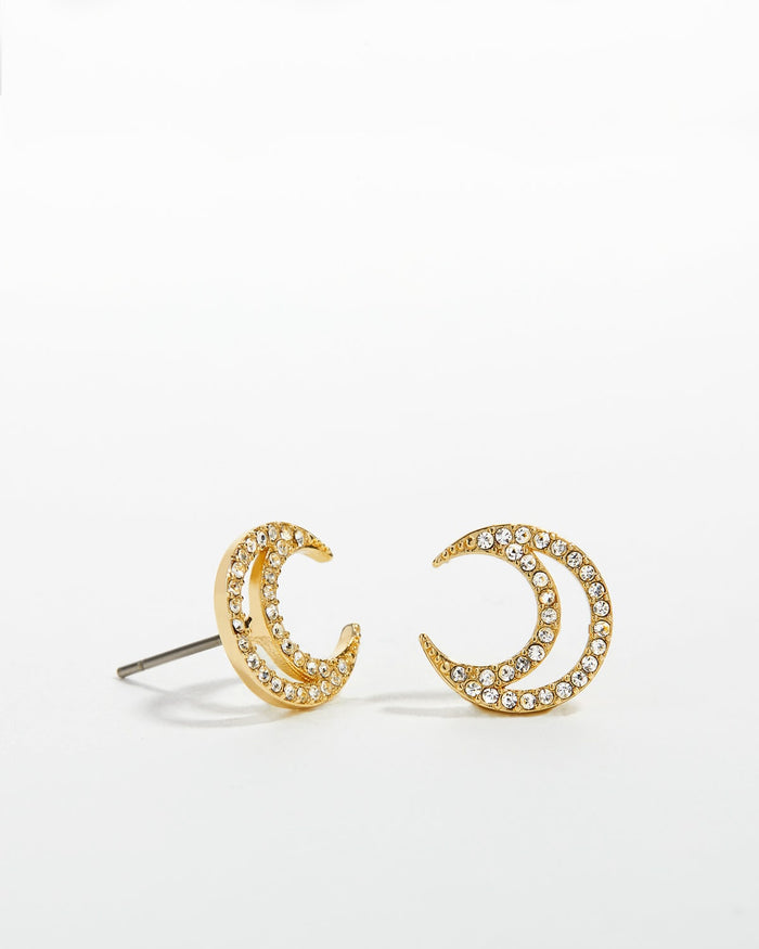 Bryan Anthonys To The Moon And Back Gold Stud Earrings Macro