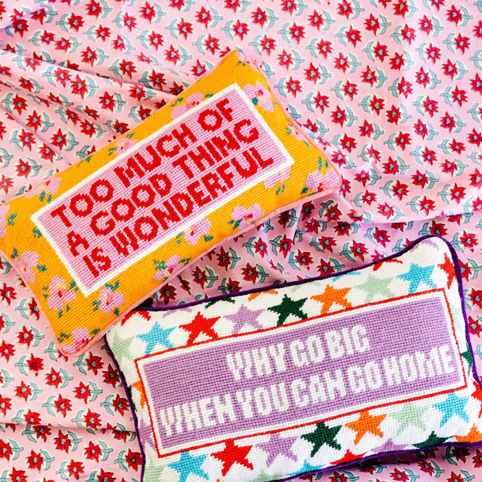 Too Much Needlepoint Pillow - The Well Appointed House