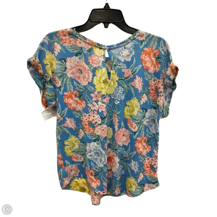 Top Short Sleeve By Loft In Floral Print, Size: S
