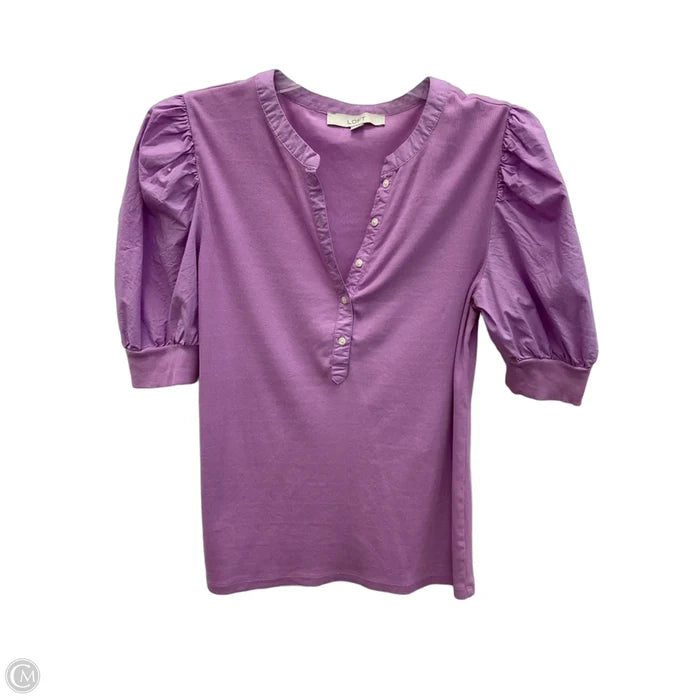 Top Short Sleeve By Loft In Purple, Size: M