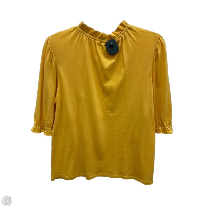 Top Short Sleeve By Loft In Yellow, Size: M