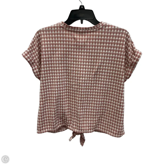 Top Short Sleeve By Lou And Grey In Plaid Pattern, Size: S