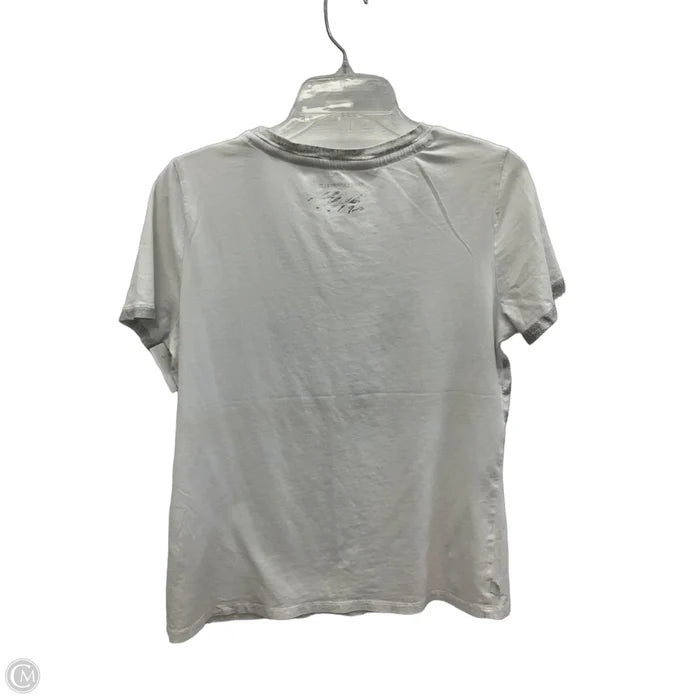 Top Short Sleeve Designer By Karl Lagerfeld In White, Size: M