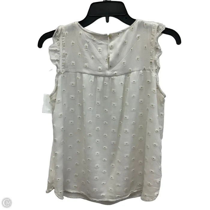 Top Sleeveless By Loft In White, Size: Sp