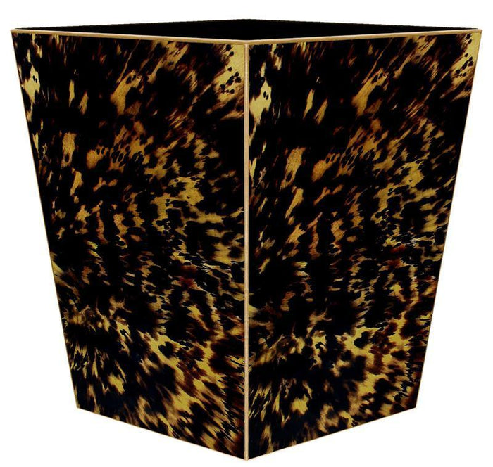Tortoise Shell Decoupage Wastebasket and Optional Tissue Box Cover - Wastebasket Sets - The Well Appointed House