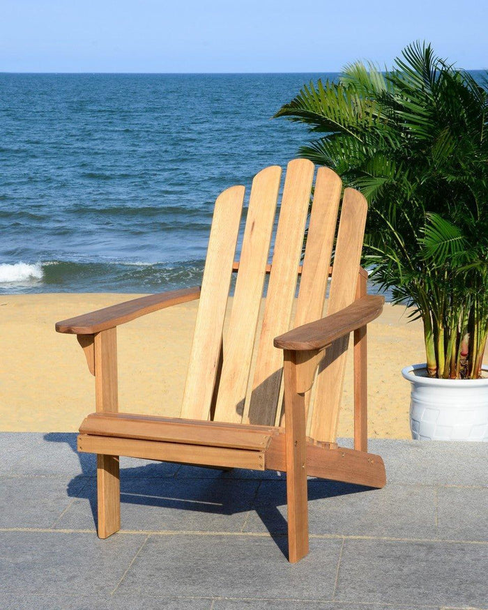 Traditional Natural Adirondack Chair in Eucalyptus Wood - Outdoor Chairs & Chaises - The Well Appointed House
