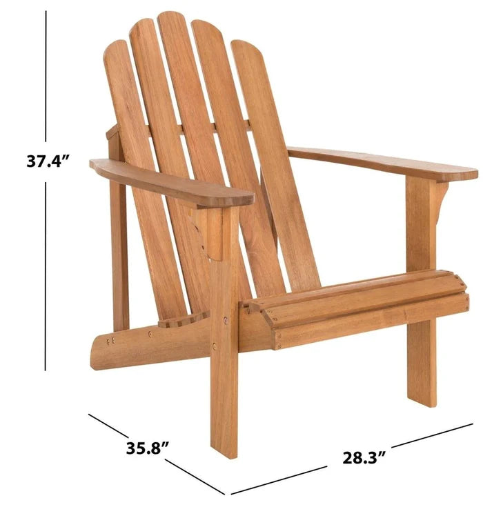 Traditional Natural Adirondack Chair in Eucalyptus Wood - Outdoor Chairs & Chaises - The Well Appointed House
