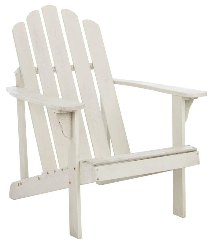 Traditional White Adirondack Chair in Eucalyptus Wood - Outdoor Chairs & Chaises - The Well Appointed House
