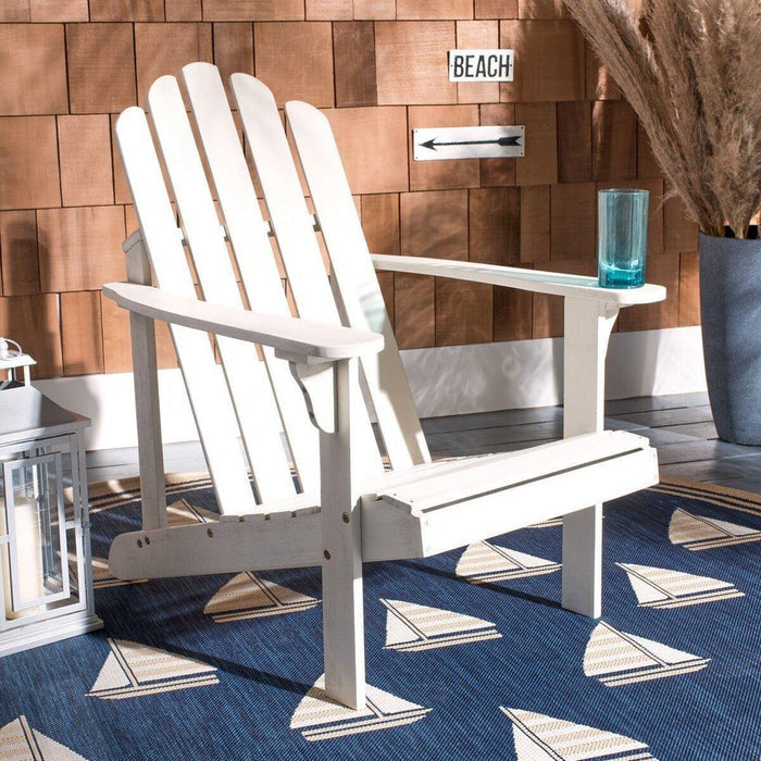 Traditional White Adirondack Chair in Eucalyptus Wood - Outdoor Chairs & Chaises - The Well Appointed House