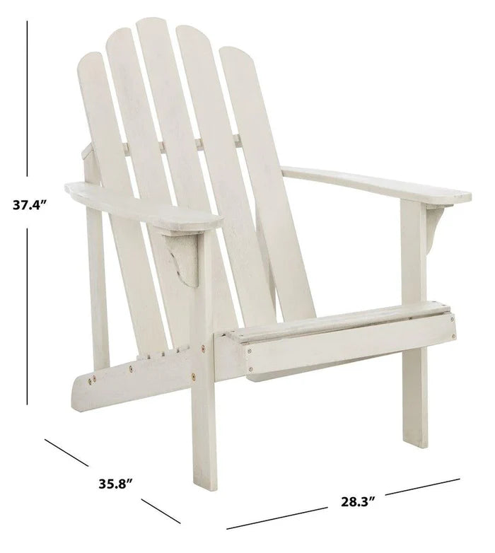 Traditional White Adirondack Chair in Eucalyptus Wood - Outdoor Chairs & Chaises - The Well Appointed House