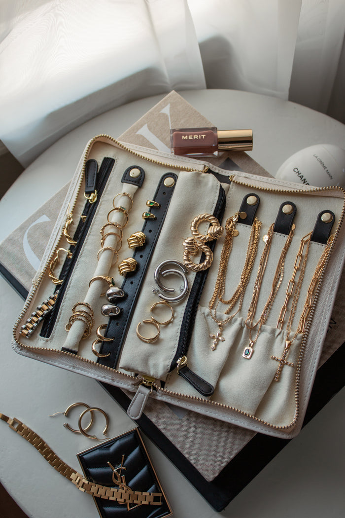 Spacious yet compact travel jewelry case from the Beads by Tara collection