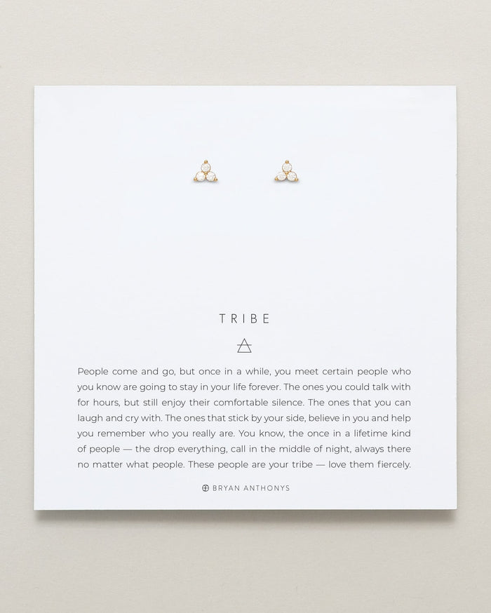 Bryan Anthonys Dainty Tribe Gold Stud Earrings On Card