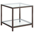 Trini - 1-Shelf Glass Top Side End Table - Black Nickel