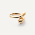 Close up of the Trisha ring from the BBT x Rachael collection on a white background