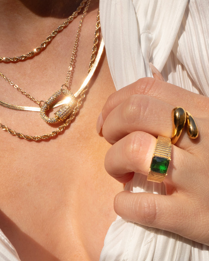 Detail of the Trisha ring from the BBT x Rachael collaboration collection