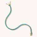 Turquoise Everyday Tennis bracelet with simulated turquoise stones set in gold