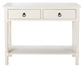 Two Drawer Textured Classic Contemporary Console in White - Sideboards & Consoles -  The Well Appointed House
